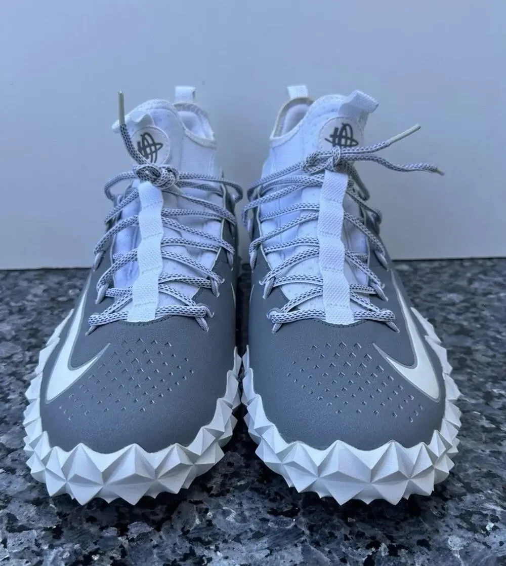 Size 13 Nike Alpha Huarache 6 Elite Gray Lacrosse Cleats Turf 923426-102